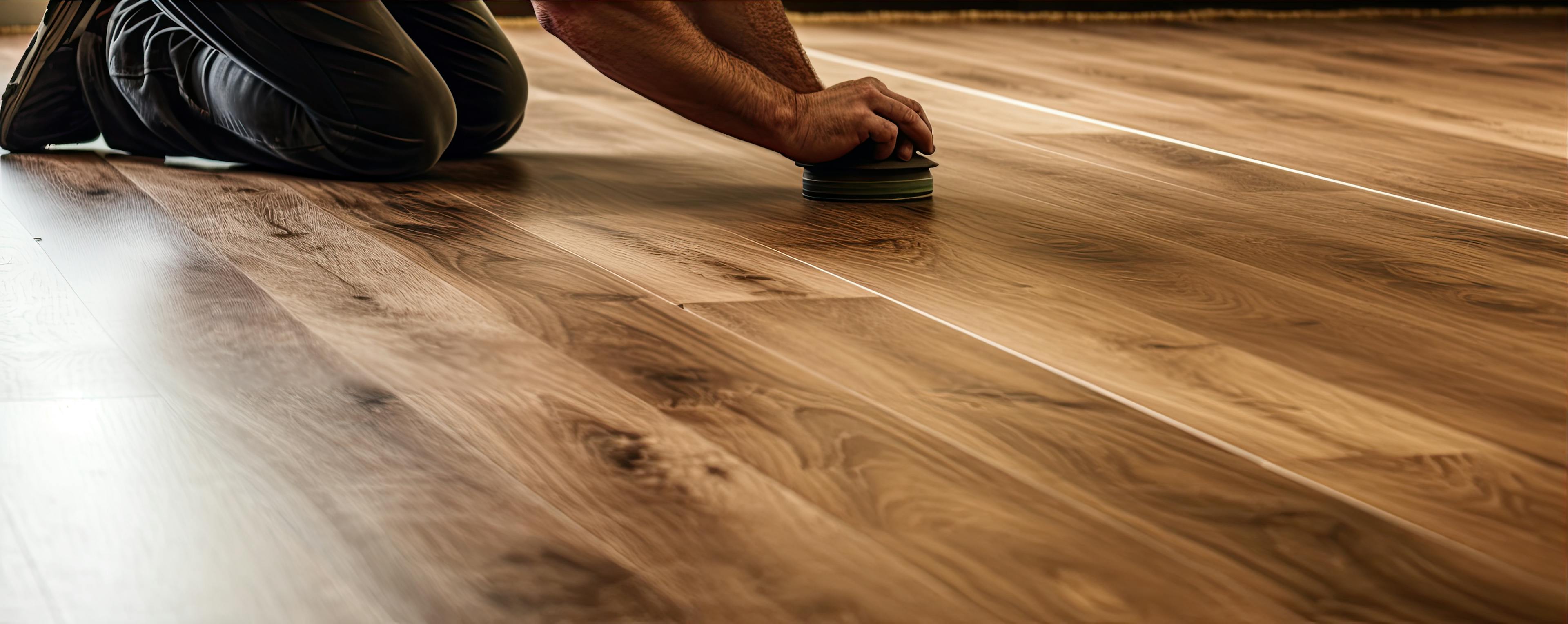 Stock image of flooring being laid