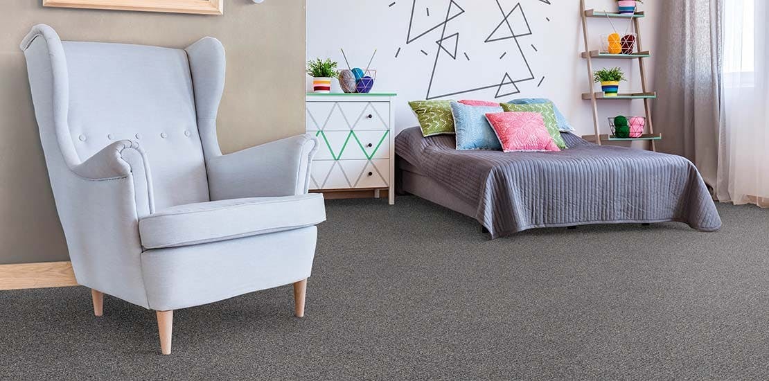 Twist Pile tweed carpet in bedroom