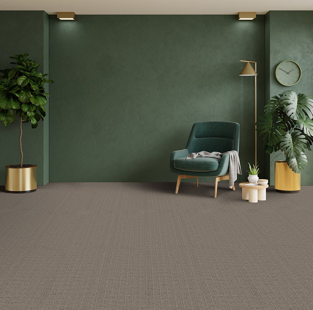 100% recycled PP loop pile carpet in lounge